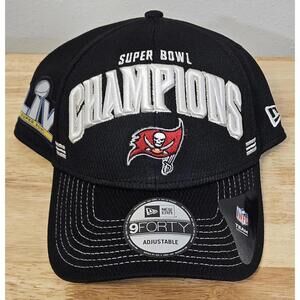 New Era Tampa Bay Buccaneers Super Bowl LV Snapback Adjustable Hat - Black